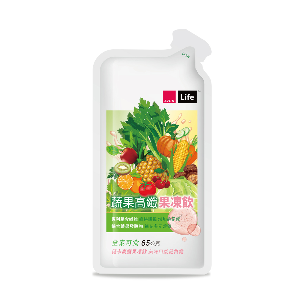 AVON雅芳-康采蔬果高纖果凍飲 65公克x10包, , large