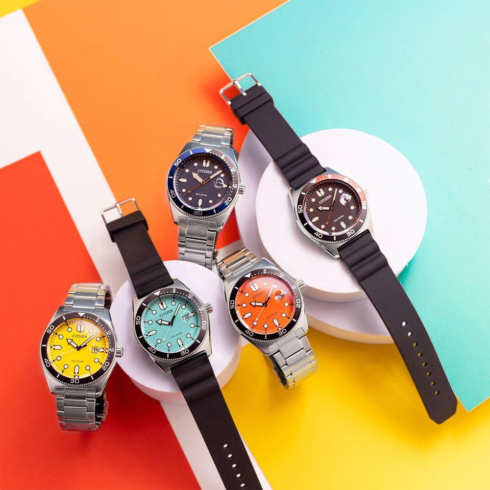 CITIZEN 星辰 光動能潮男時尚大三針手錶-普魯士藍 AW1761-89L, , large