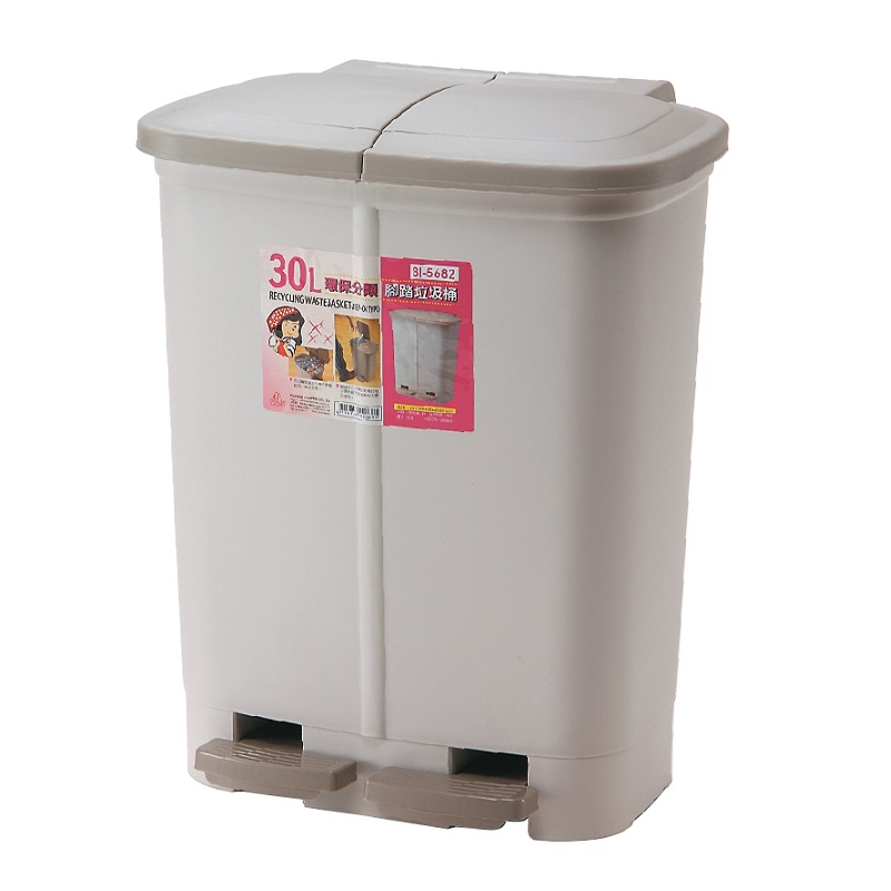 環保分類腳踏垃圾桶(30L), , large