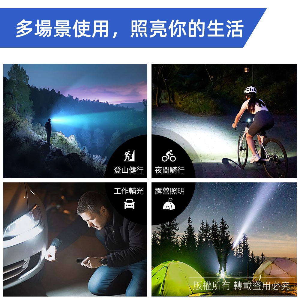 Utility brand PR-A14W10 USB rechargeable LED aluminum alloy flashlight focusing type Lightweight portable lighting with charging cable, , large