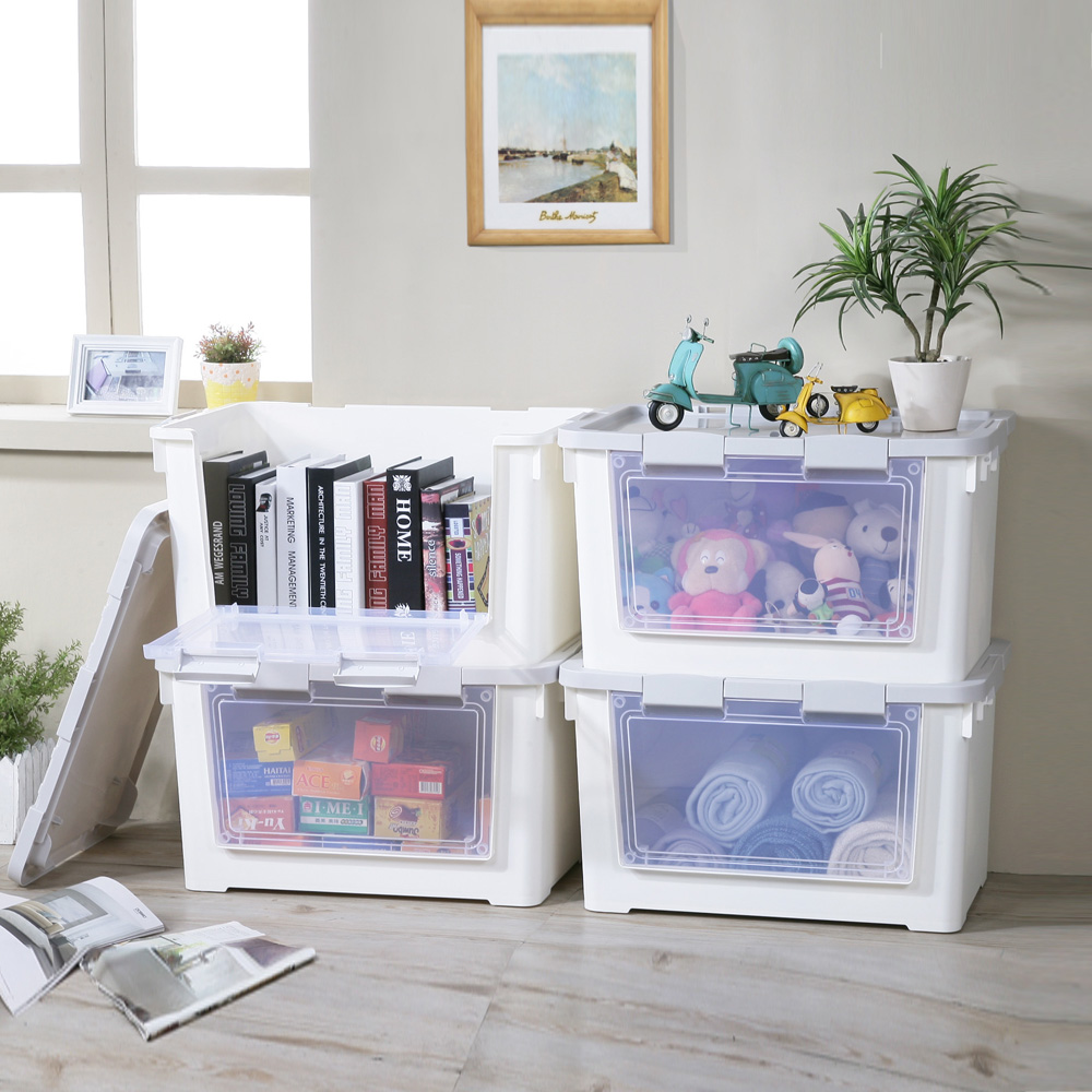 【真心良品】KEYWAY聯府  布拉格前取式整理附輪70L -4入組, , large