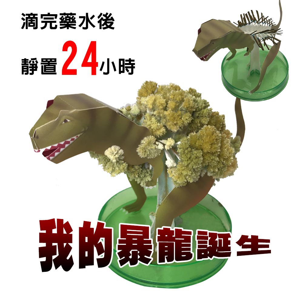 GS MALL 台灣製造 魔法開花成長恐龍樹 開花恐龍樹 恐龍樹 裝飾恐龍 開花樹 暴龍 神奇開花 成長樹 居家裝飾, , large