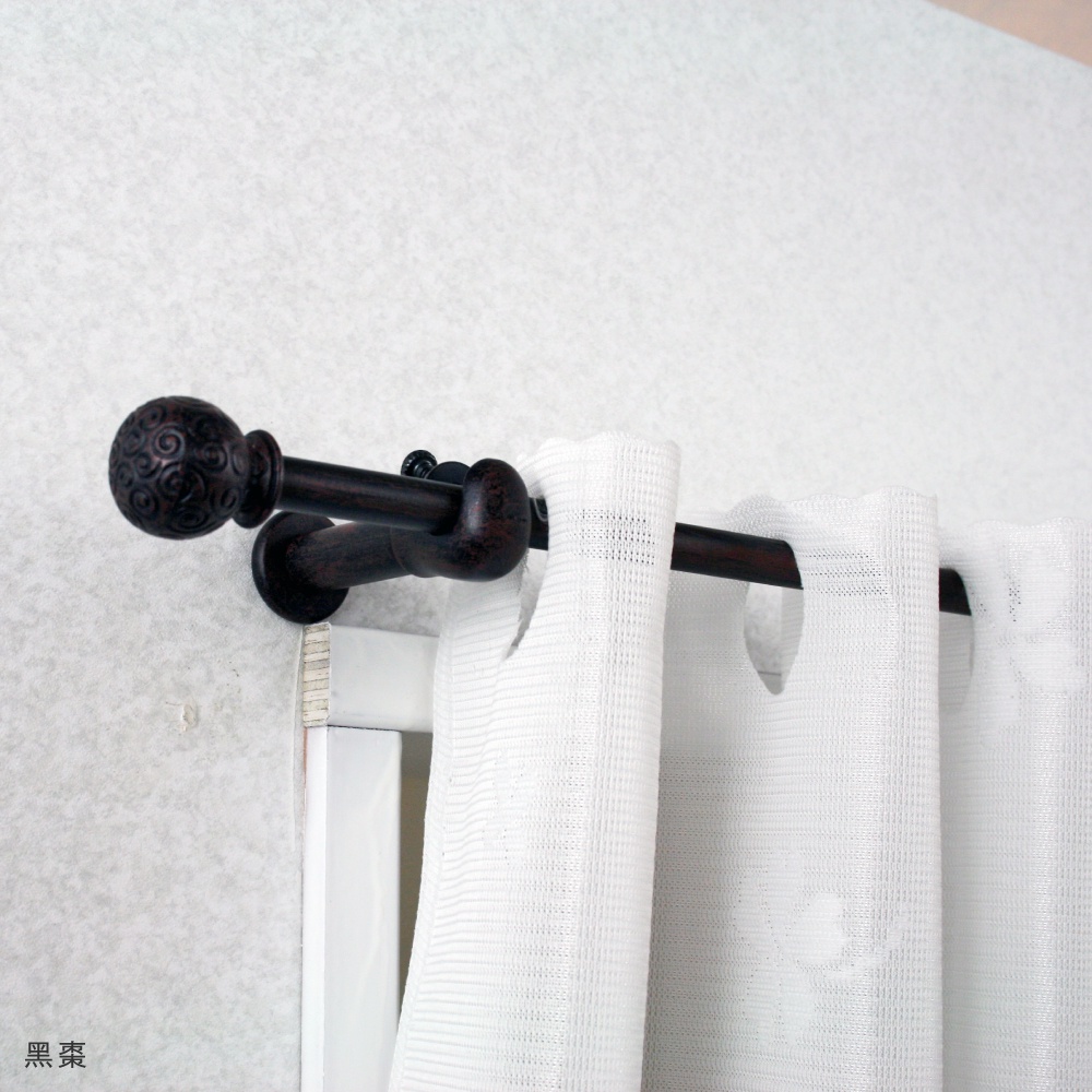 Mini Telescopic Curtain Rod &ndash; Swirl Ball Finials | 56-97 cm | &Oslash;9.8/7.8mm | Vintage European Style | For Small Windows & Doorways-Brushed Nickel, , large