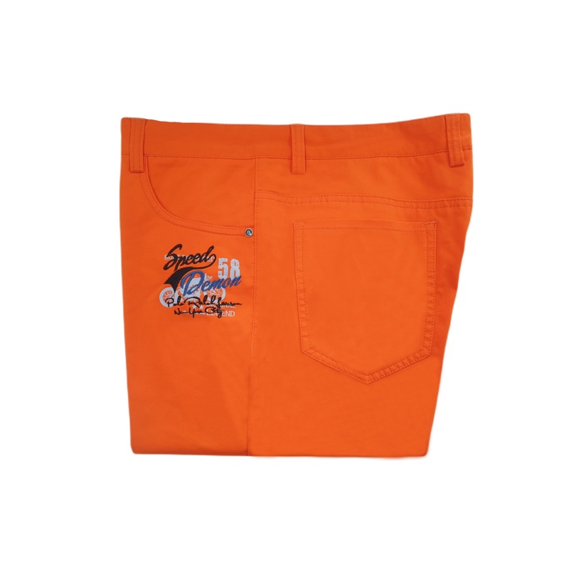 Summer Vibrant Orange Casual Shorts, , large