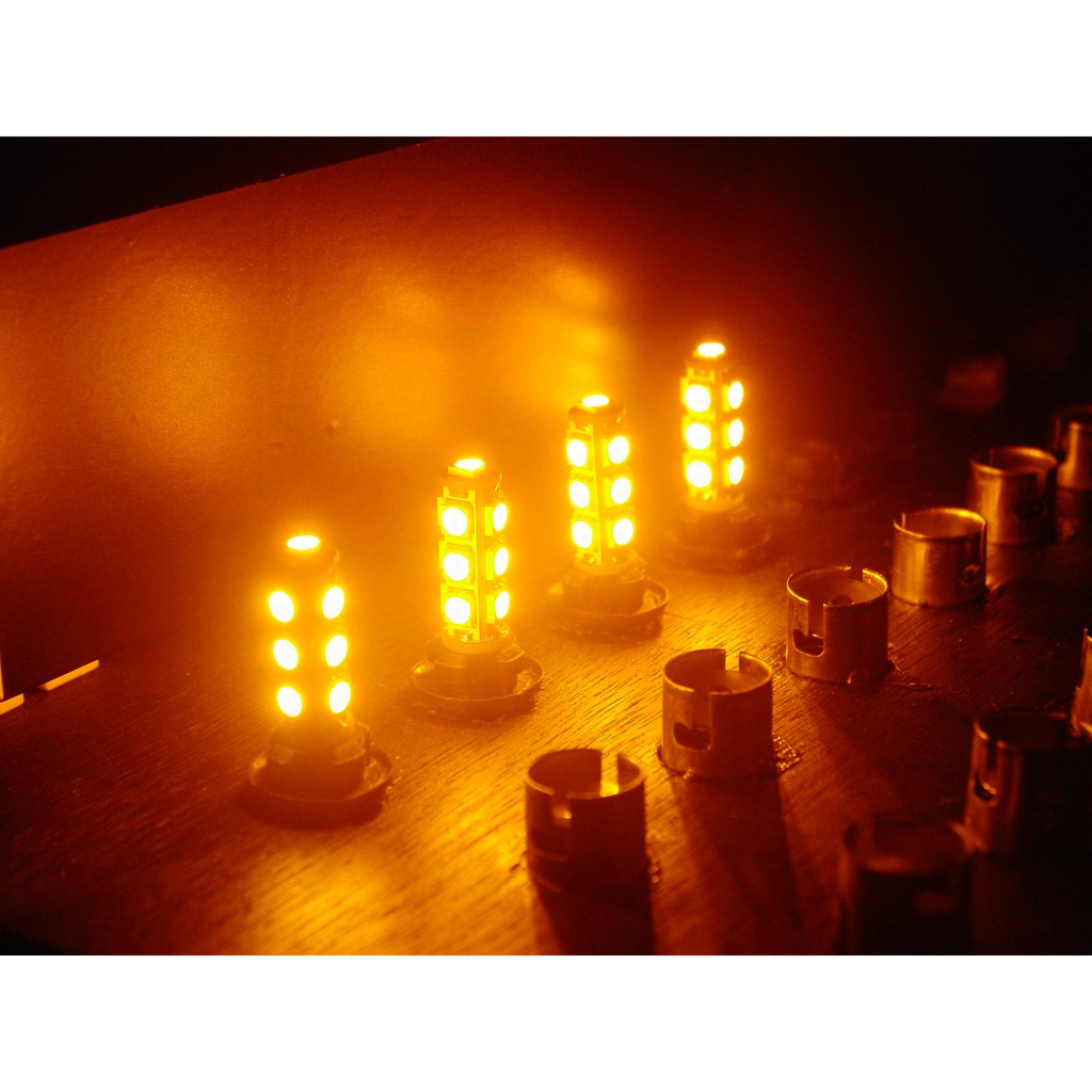【PA LED】T10 黃光 13晶 小燈 方向燈 儀表燈 定位燈 室內燈 牌照燈 39晶體 SMD LED 耐熱底座, , large