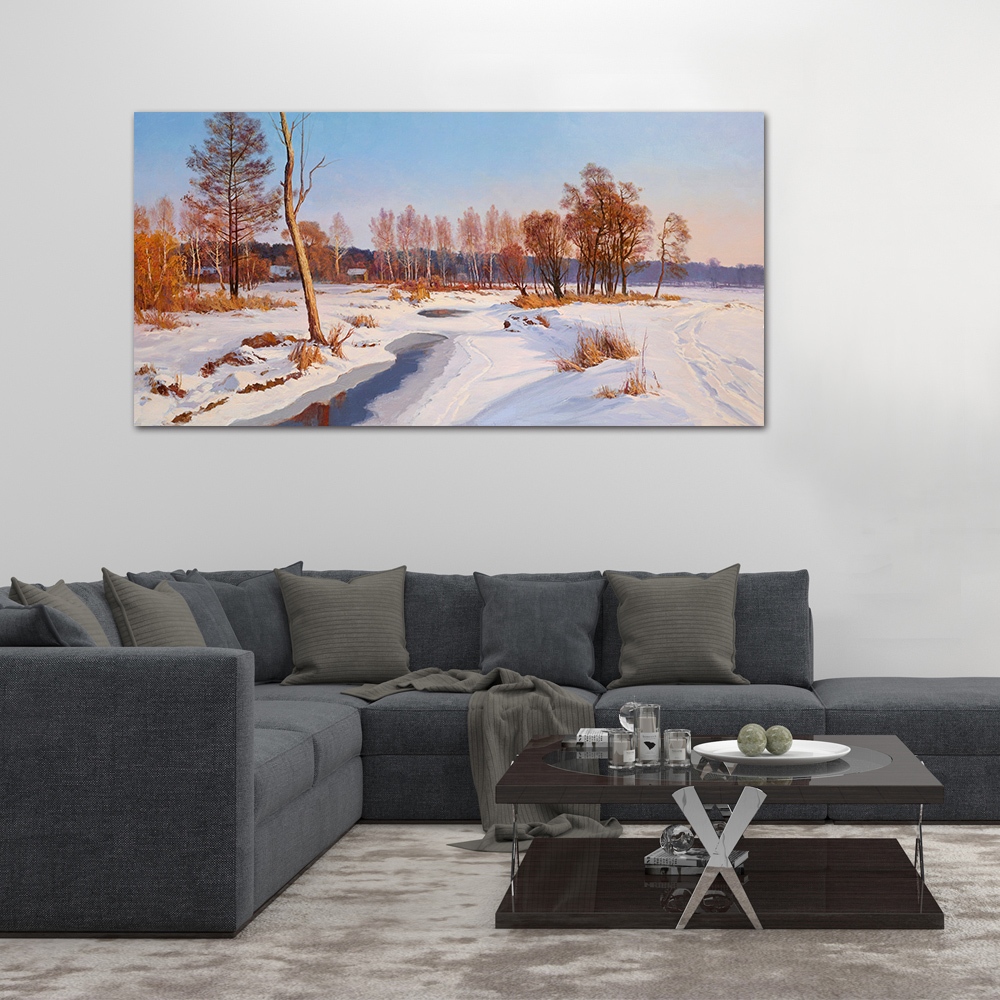 【御畫房】雪鄉 國家一級畫師手繪油畫60&times;120cm(VF-129), , large