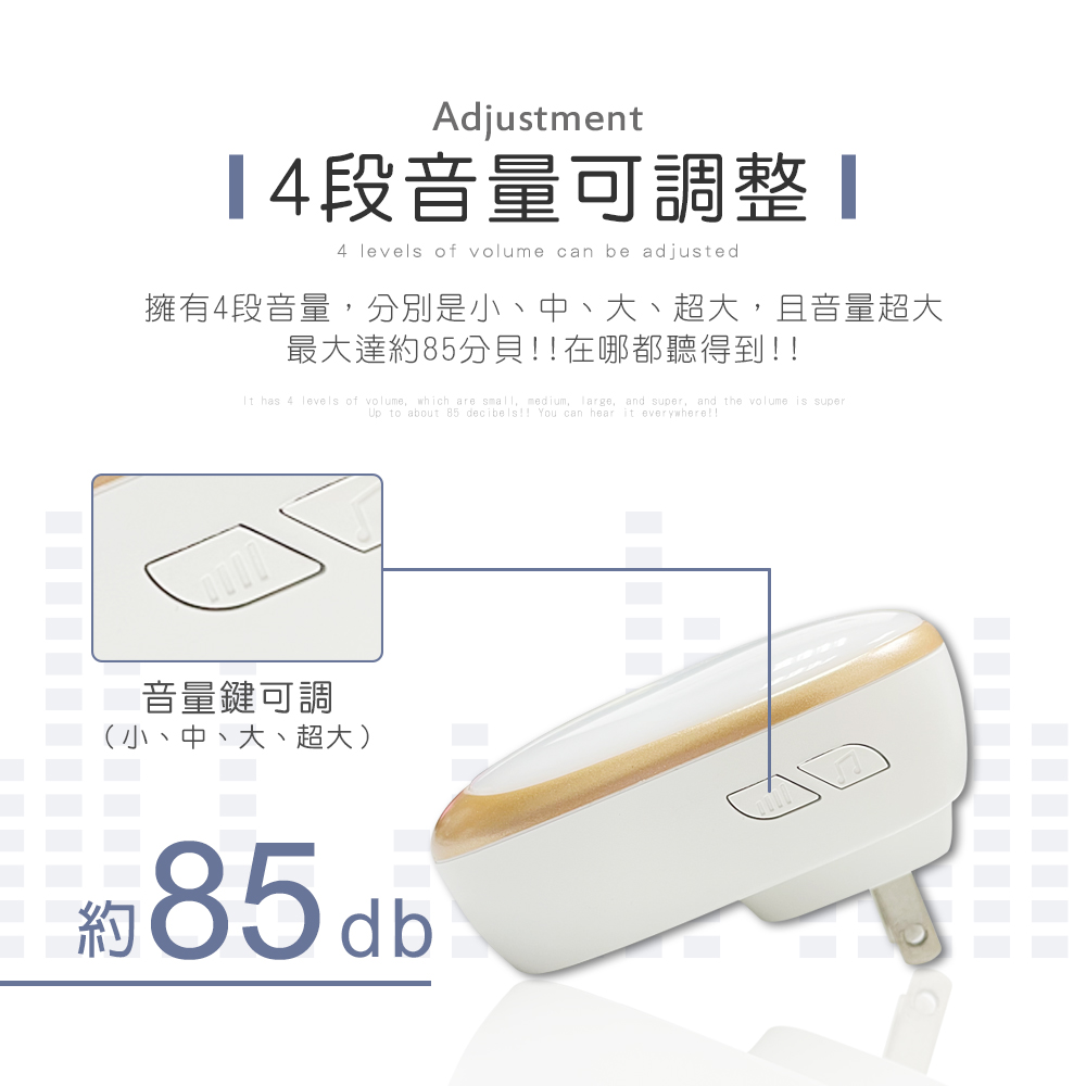 [HANLIN]-SOS111 按鈕自發電聲光警示門鈴 超遠距 一對多 多對一, , large