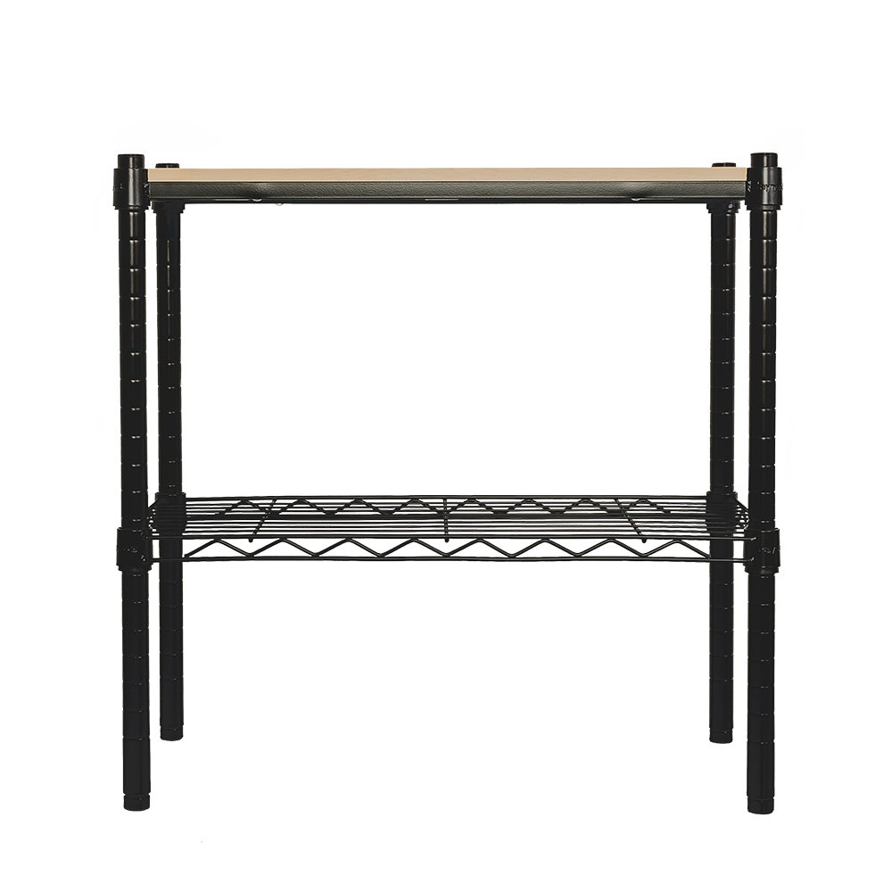 【Y HOUSE】60x30x60 cm pine two-layer storage rack rack iron rack - black paint, , large