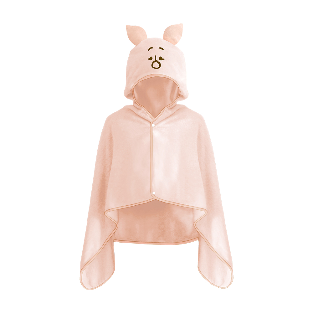 Disney "Winnie the Pooh Forest Series" Hooded Plush Multi-Use Blanket, DSM-SFL1231P 櫻粉, large