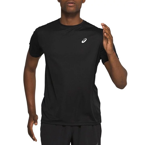 Asics T-Shirts 男女 大童 短袖 T恤 運動 跑步 吸濕排汗 輕量 海外版 黑 [2011A813-001, , large