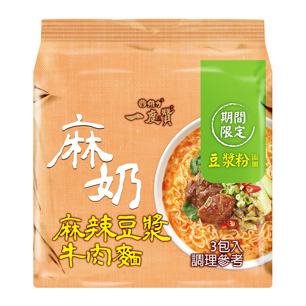 一度贊麻辣豆漿牛肉袋麵190g, , large