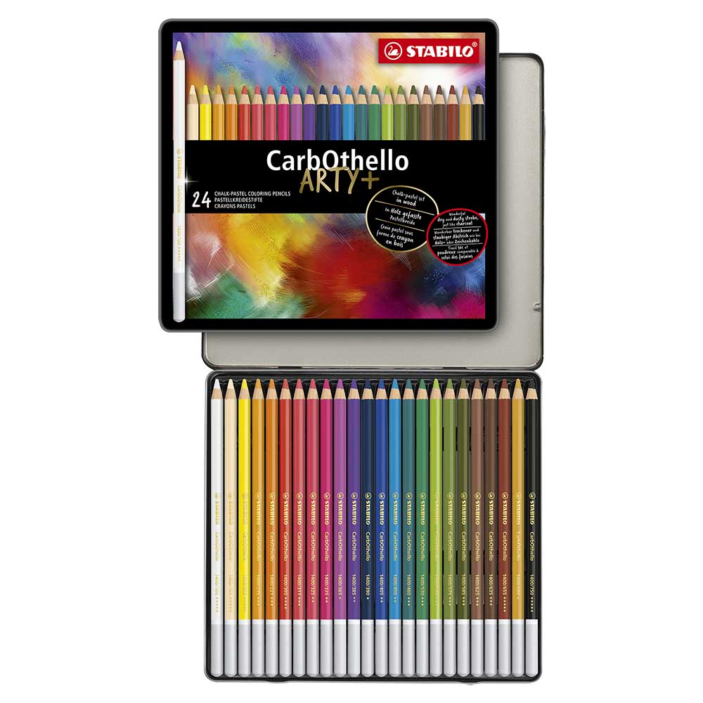 STABILO 德國 思筆樂 CarbOthello 奧賽樂水性粉彩色鉛筆 鐵盒 24色組/盒 ST1424-6, , large