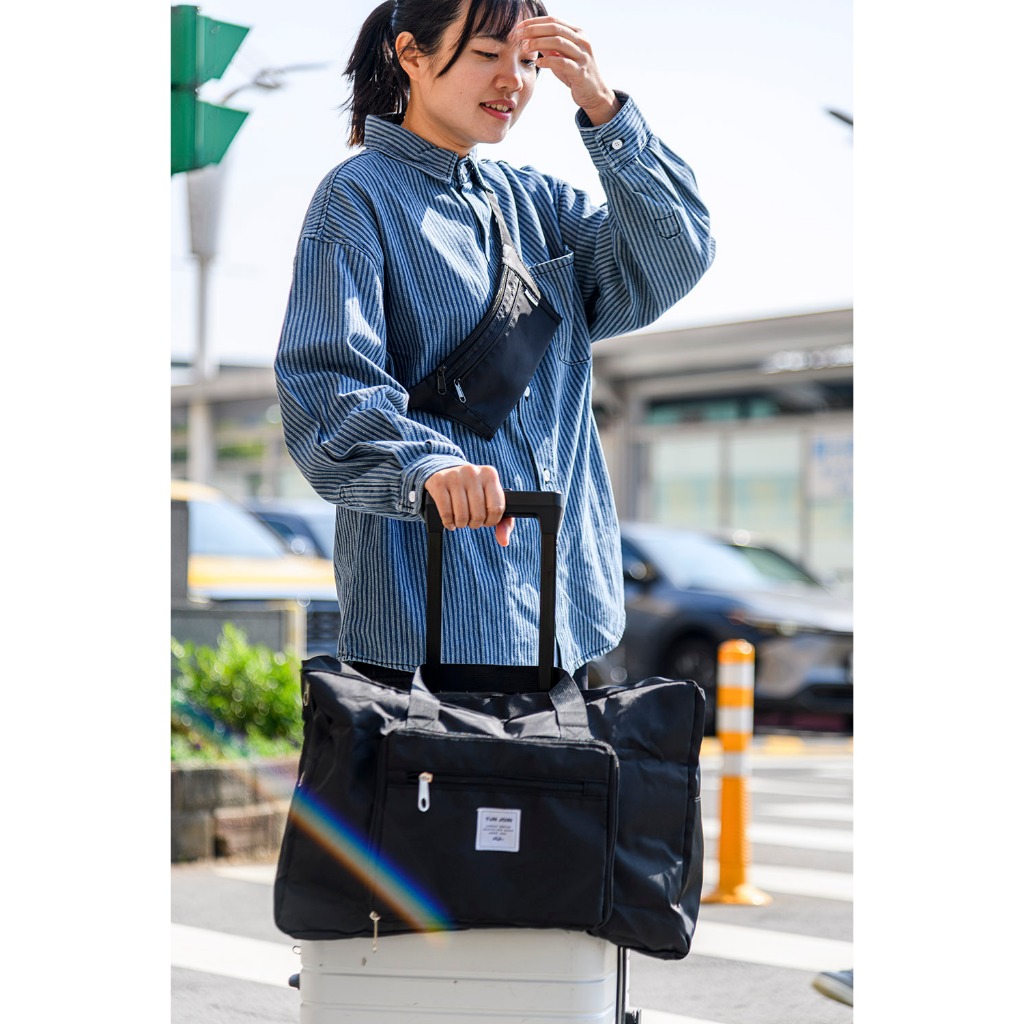 【YUNJOIN】可收納 輕量摺疊旅行拉桿袋-藍色 收納包 拉桿袋 行李袋 耐用 防潑水 旅行袋 登機包 託運行李 旅行包, , large
