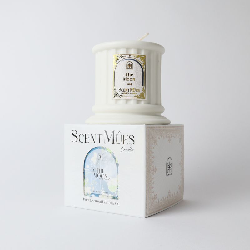 【ScentM&ucirc;es森繆斯】月與星辰 Mucha 新月 精油香氛大豆蠟燭150g (淡雅花木香調), , large