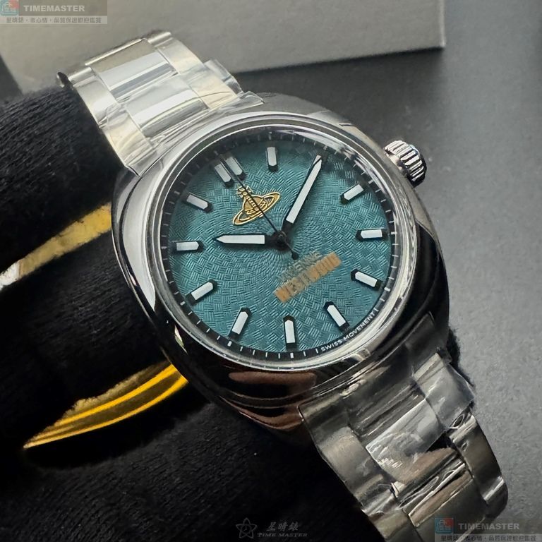 [星晴錶業]Vivienne Westwood手錶,38mm,VW30318幾何立體圖形, Tiffany藍錶面銀錶殼銀色精鋼錶帶款, , large