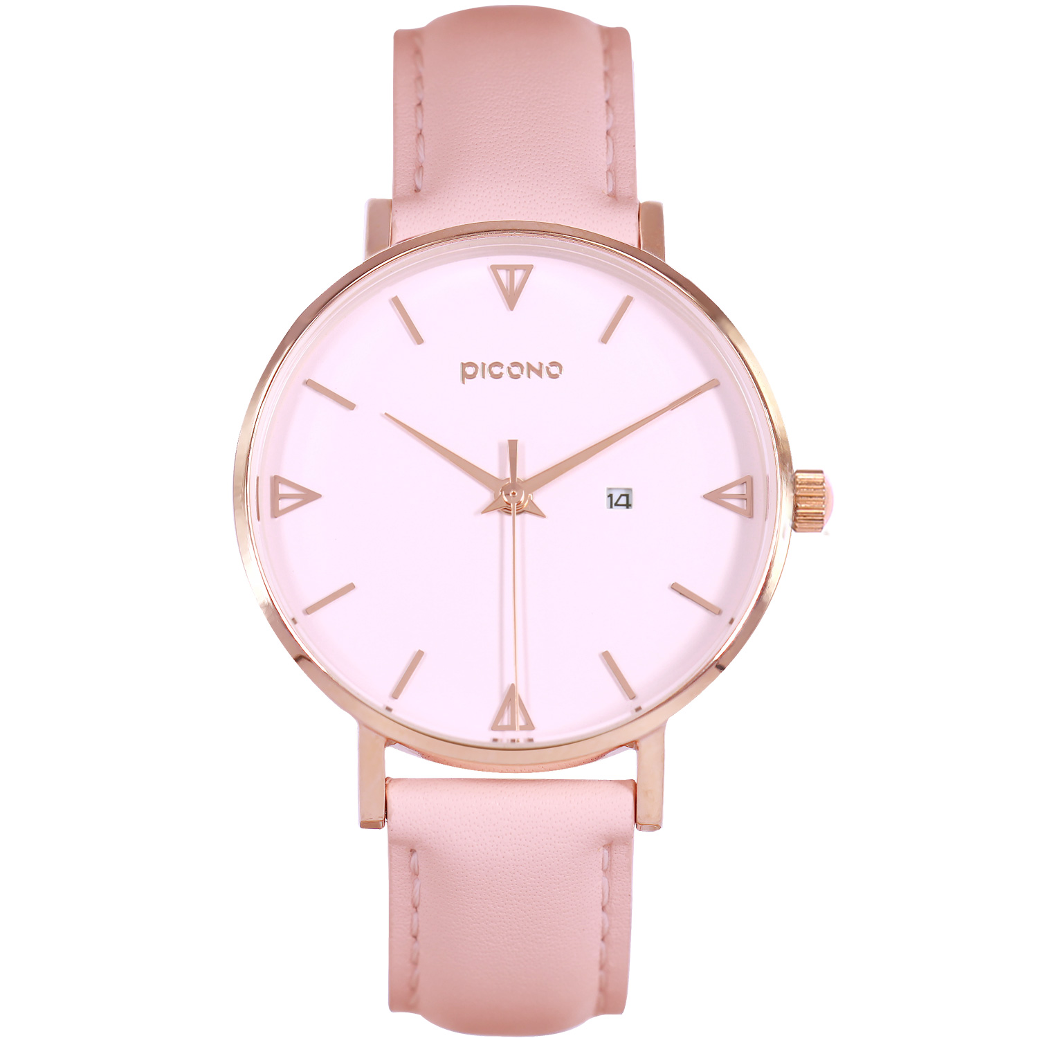 【PICONO】Amour collection black leather strap couple watch / BU-8601, , large