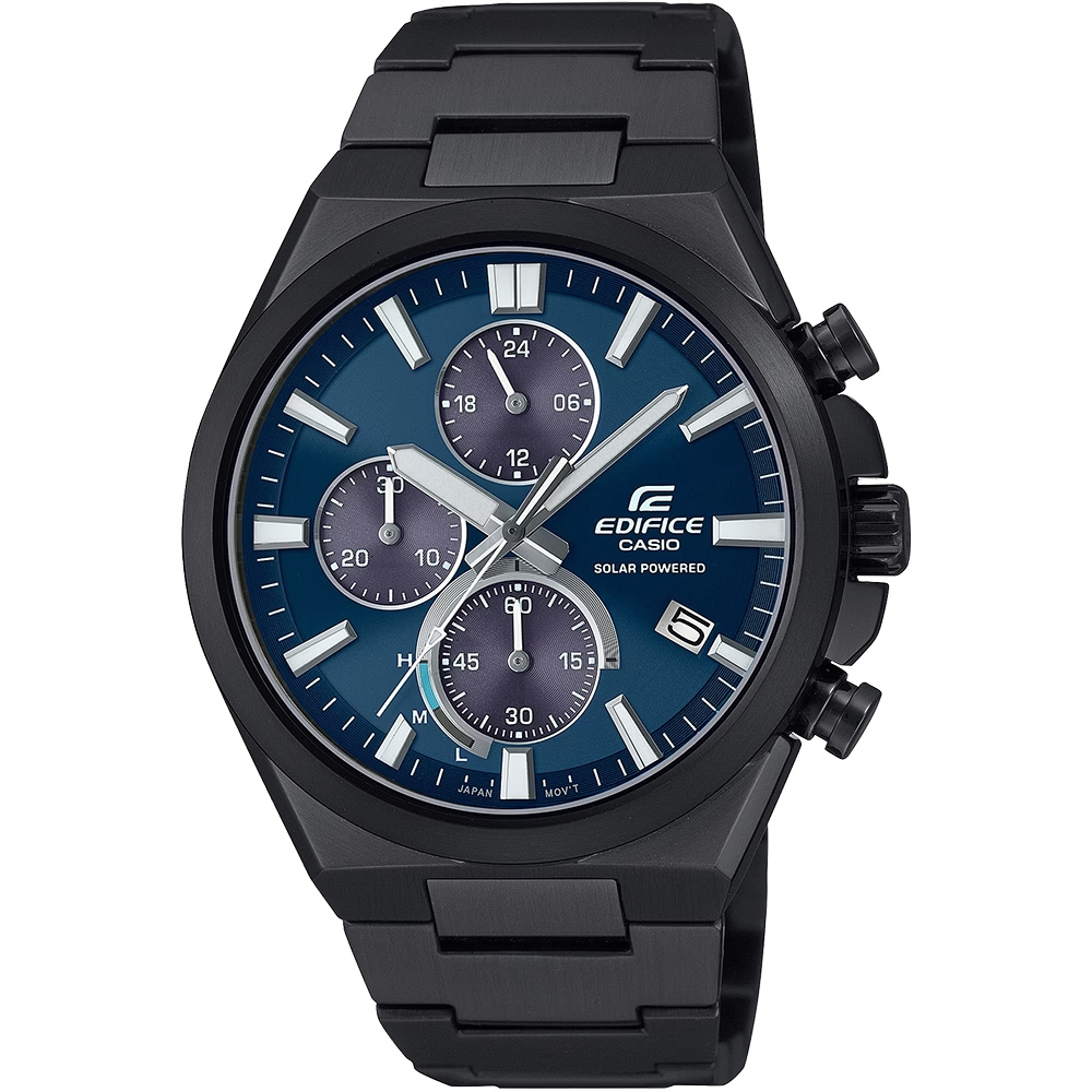 CASIO 卡西歐 EDIFICE 太陽能三眼計時手錶 EQS-950DC-2A, , large