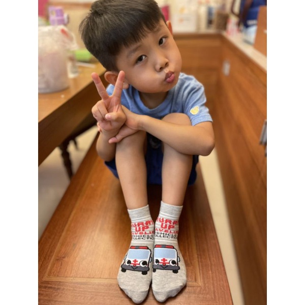 [Kaimei Cotton Industry] 8 pairs set, random and excellent, MIT made in Taiwan, pure cotton non-slip straight style children's socks 13-16cm Kaimei Cotton Industry, , large