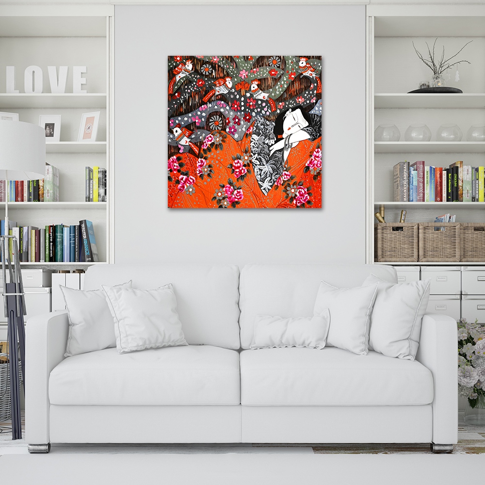 【御畫房】民俗系列一 國家一級畫師手繪油畫80&times;80cm(VF-182), , large