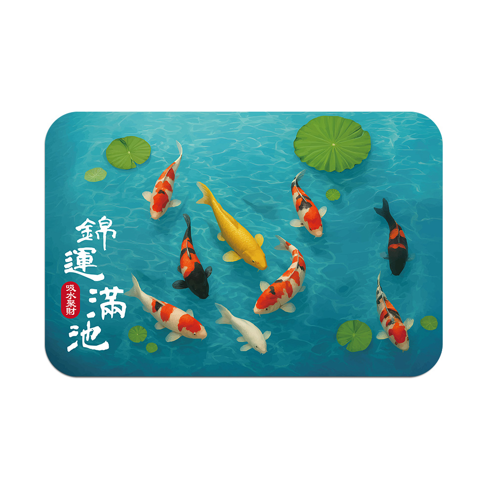 【怪獸】日竹門 瞬吸 軟式珪藻土吸水地墊 (60x40cm) -錦運滿池, , large