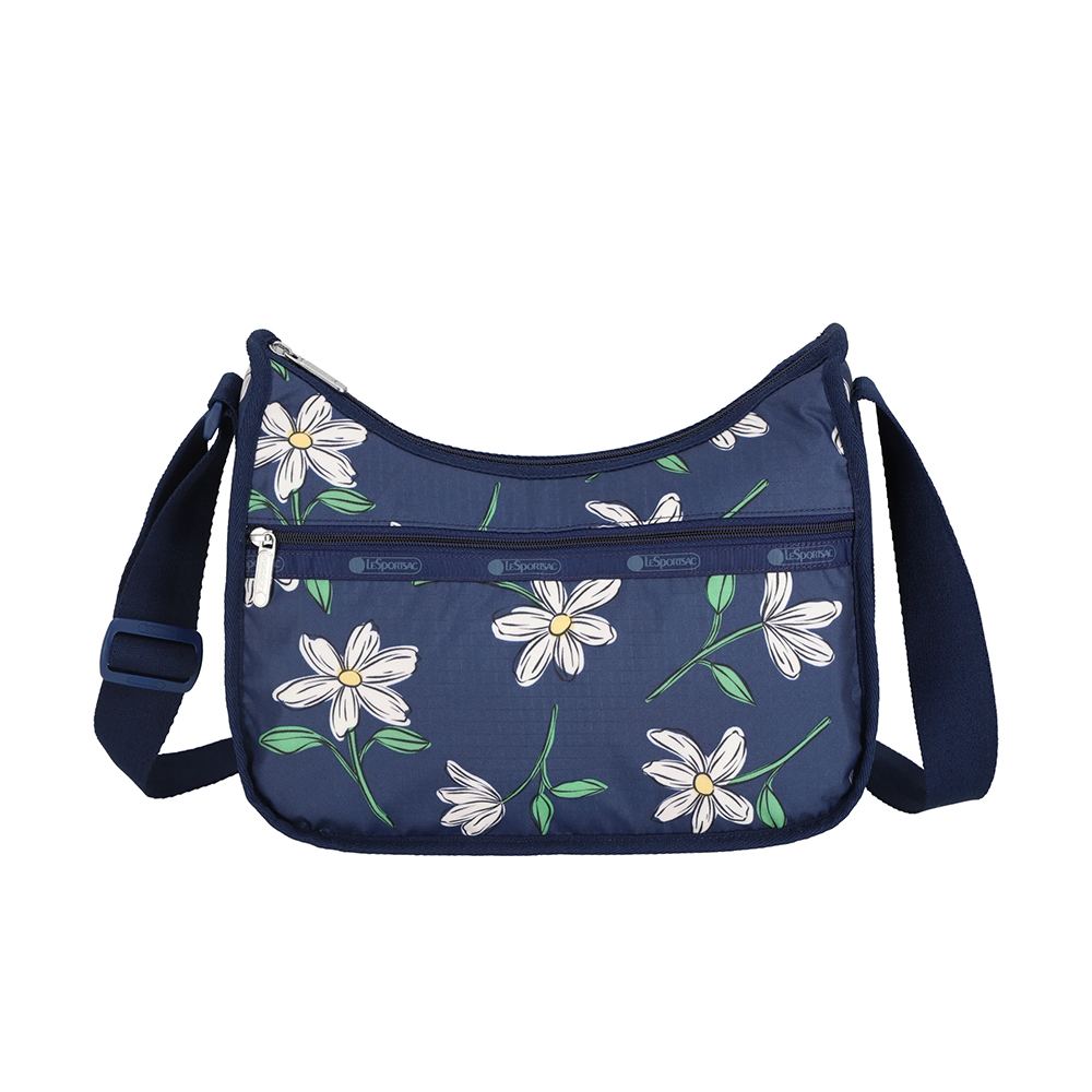 Lesportsac Classic Hobo 經典斜背包 側背包 旅用通勤包 送禮 禮物 推薦 女包(海軍藍花卉), , large