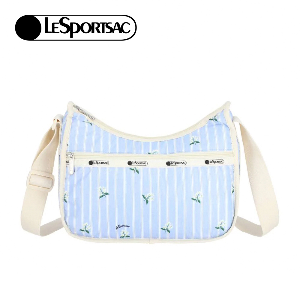Lesportsac Classic Hobo 經典斜背包 側背包 旅用通勤包 送禮 禮物 推薦 女包(茉莉花條紋), , large