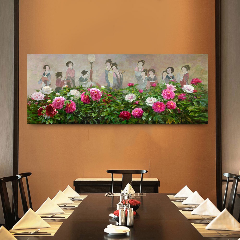 【御畫房】榮華富貴 國家一級畫師手繪油畫60&times;120cm(VF-58), , large