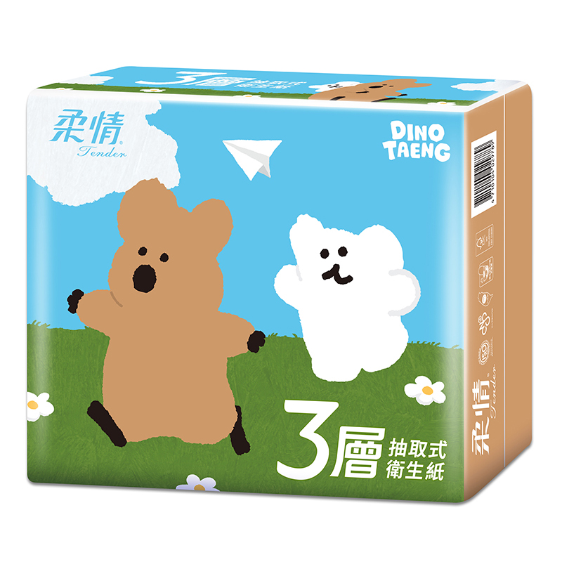 柔情三層抽取式衛生紙FSC100抽*24包, , large