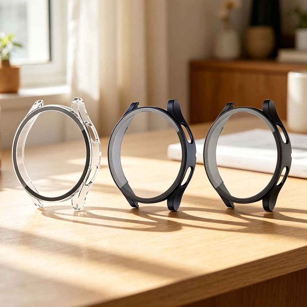 【山水之寶】三星 Galaxy Watch 6 40mm、44mm手錶保護殼 9H鋼化玻璃+PC框保護殼 透明 藍色 黑色, , large
