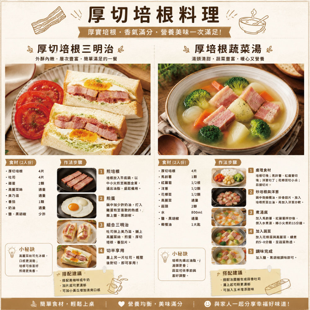 約克街肉鋪 台灣國產厚切培根8片(100g&plusmn;10%／片), , large