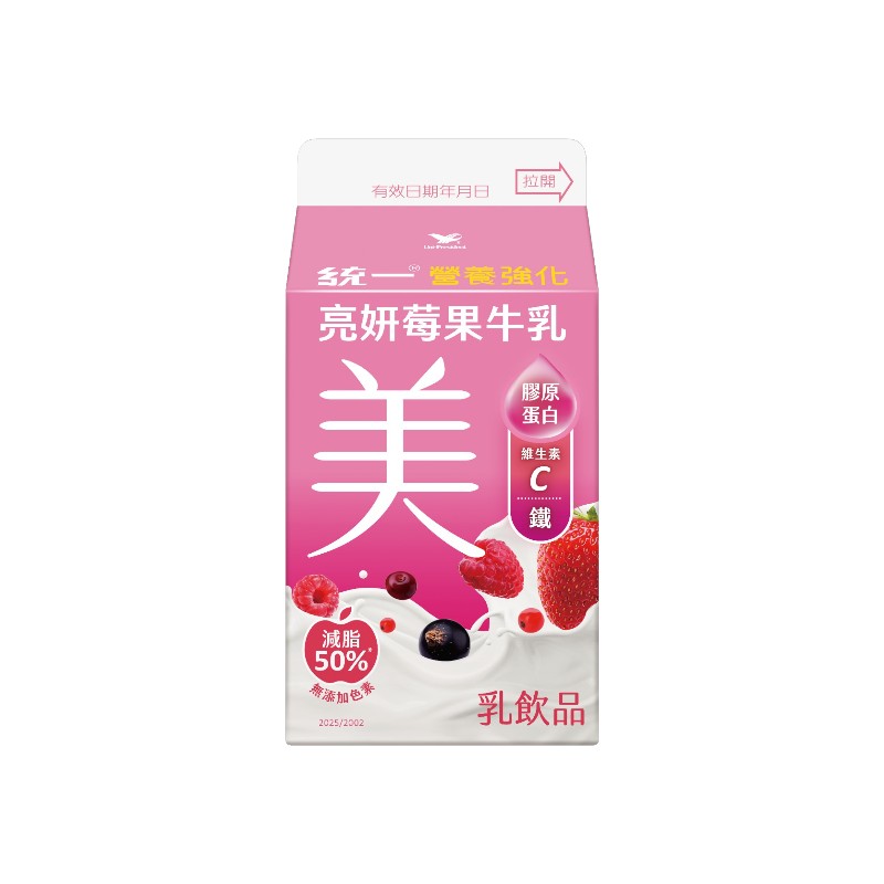 統一營養強化亮妍莓果牛乳400ml, , large