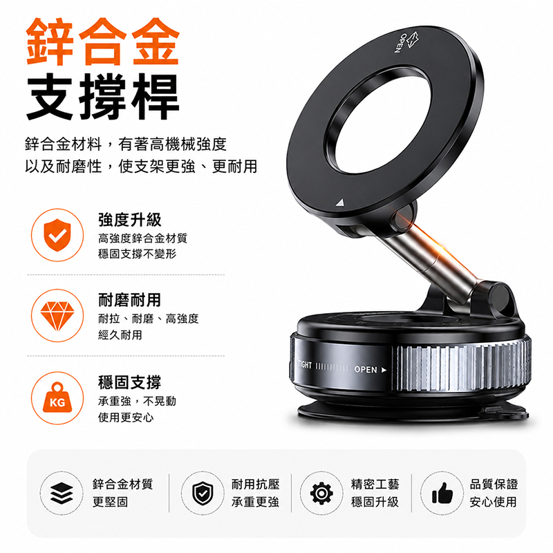 [翊承國際]【免運 + 贈品】360度旋轉真空磁吸手機支架, , large