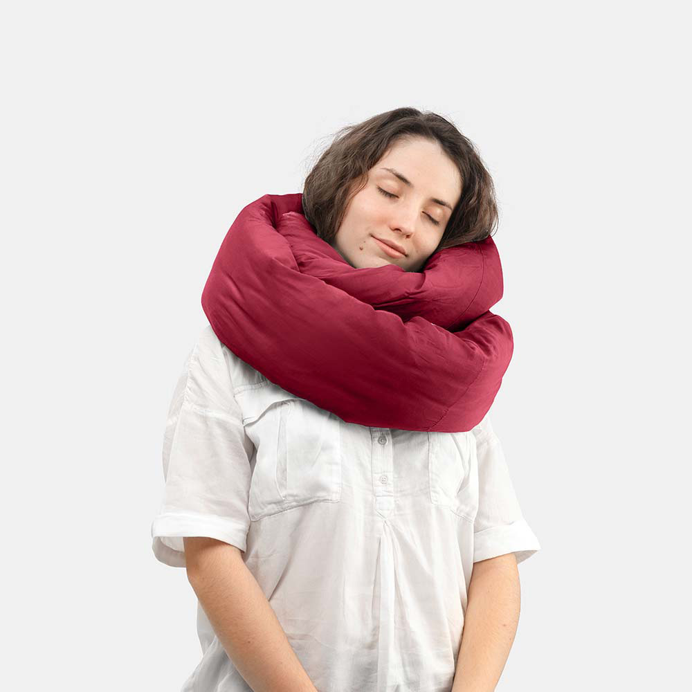 Infinity Pillow Travel Neck Burgundy, , large