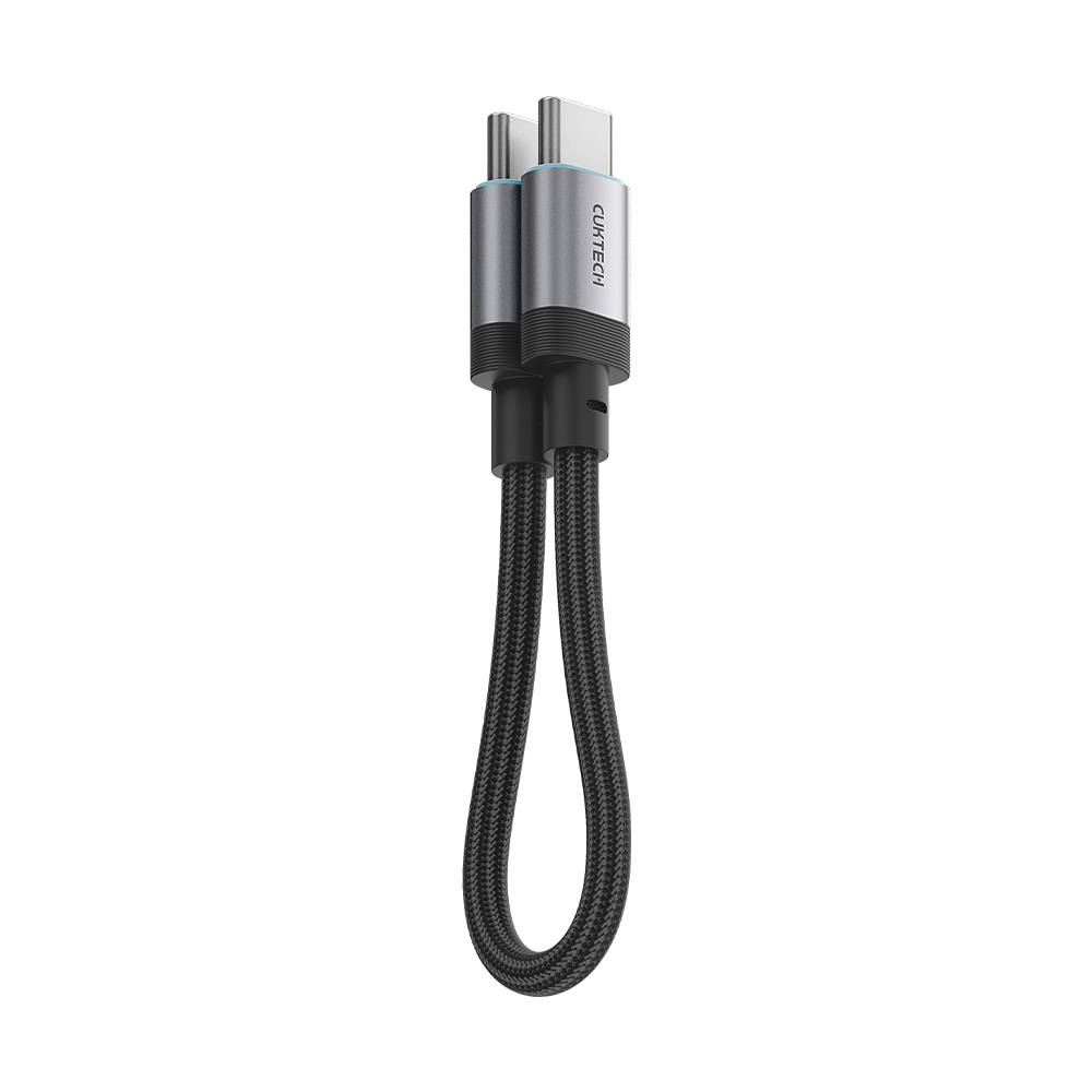 【三入組】CUKTECH 酷態科 240W TYPE-C 15cm 磁吸摺疊 編織快充線 6A 充電線 短線 (CTC615S), , large