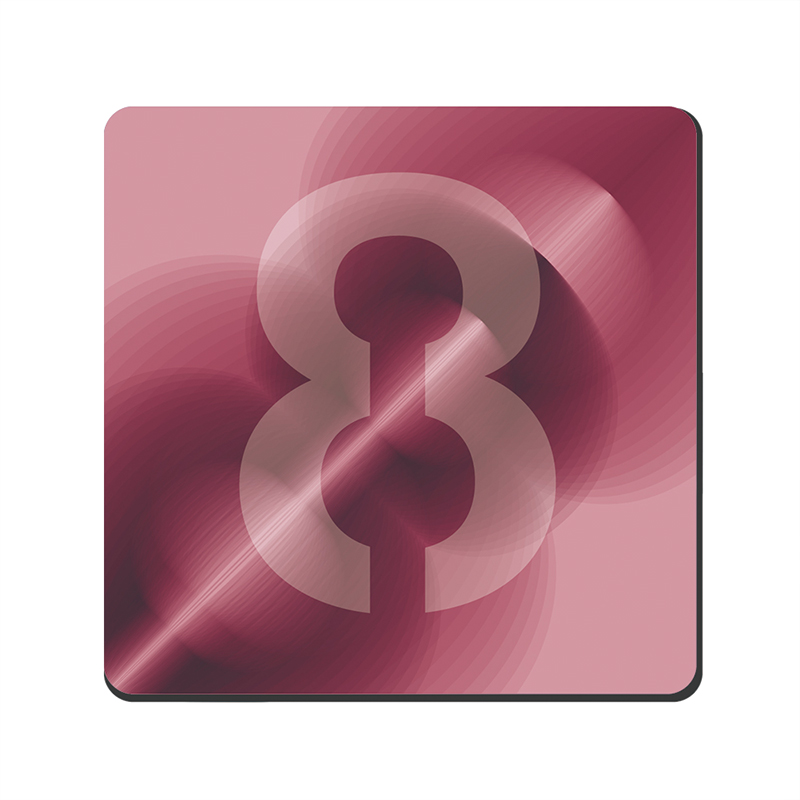 【Monster】 My Number Rhyme Soft Diatomaceous Earth Absorbent Coaster &ndash; Lucky Number Series (10x10cm) &ndash; 8, , large
