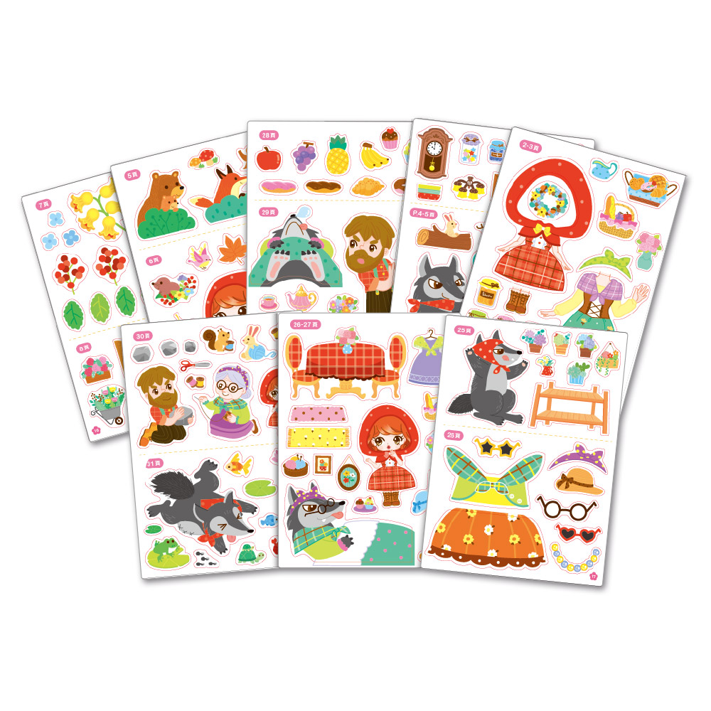 [風車圖書] 經典童話遊戲貼紙書-小紅帽, , large