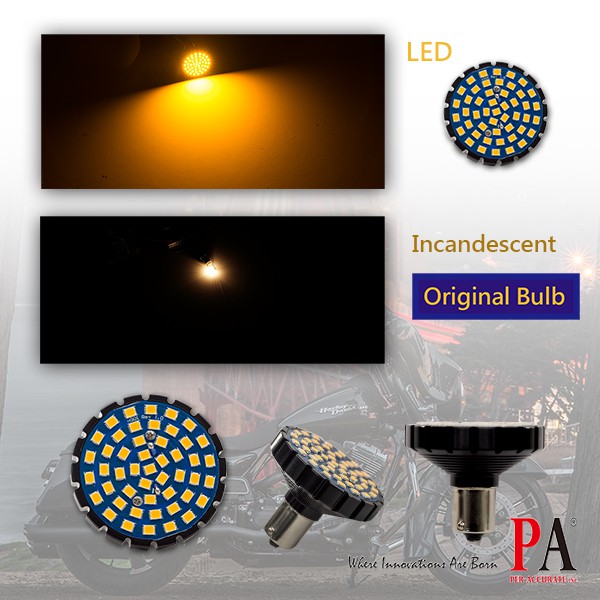 哈雷專用 LED方向燈燈泡 P21W 1156 黃光 48晶 SMD LED 哈雷子彈型燈具專用【PA LED】, , large