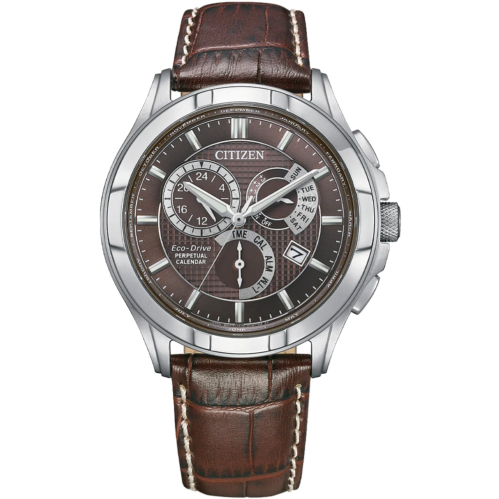 CITIZEN 星辰 光動能萬年曆手錶-42mm BL8160-07X, , large