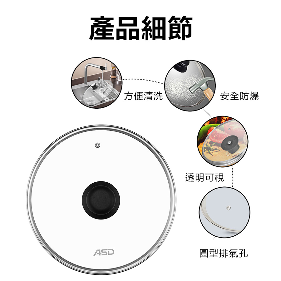 glass pot lid-30cm, , large