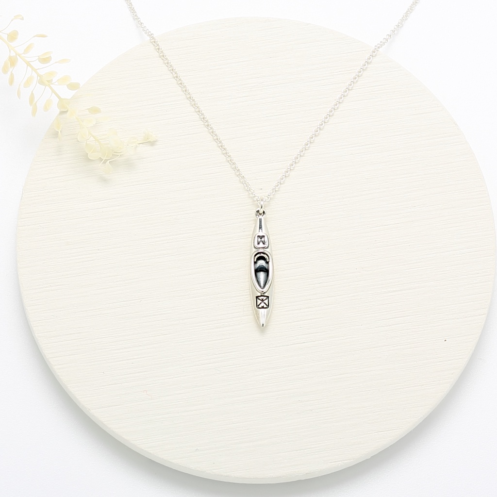 【Angel & Me】Love kayak s925 sterling silver necklace outdoor birthday gift, , large