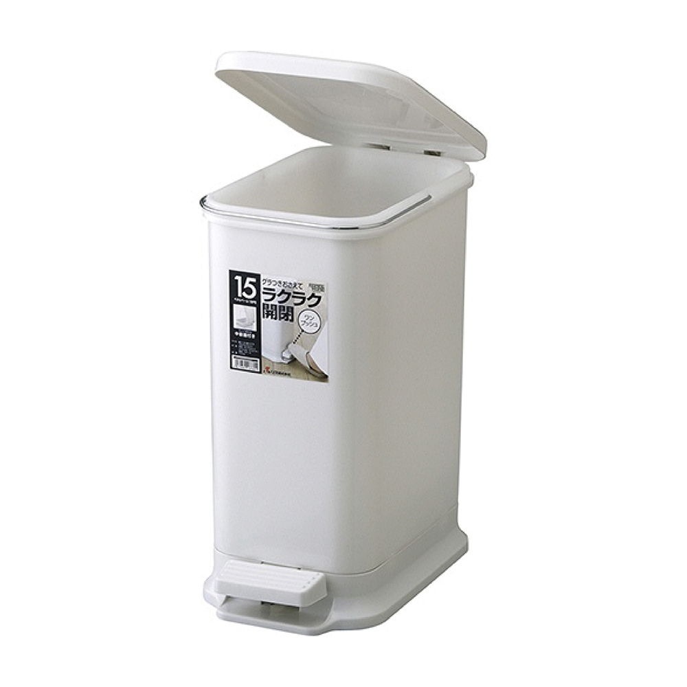 【this-this】日本RISU｜H&H方型踩踏垃圾桶 15L, , large
