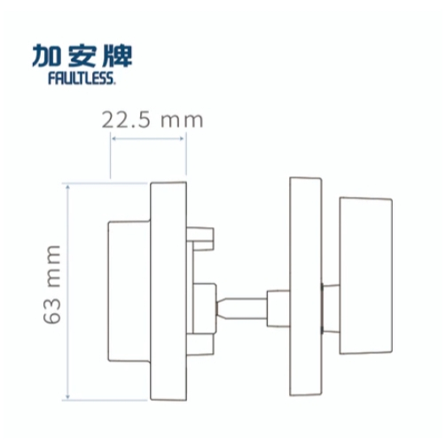 輔助鎖 加安牌 磨砂銀色 DC5X21 圓套盤 鎖閂長度60mm 門厚30~42mm 一般鑰匙, , large