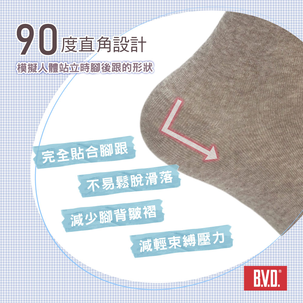 【BVD】12件組-1/2素面直角女襪(B561 女襪 短襪 休閒穿搭襪)-網, , large