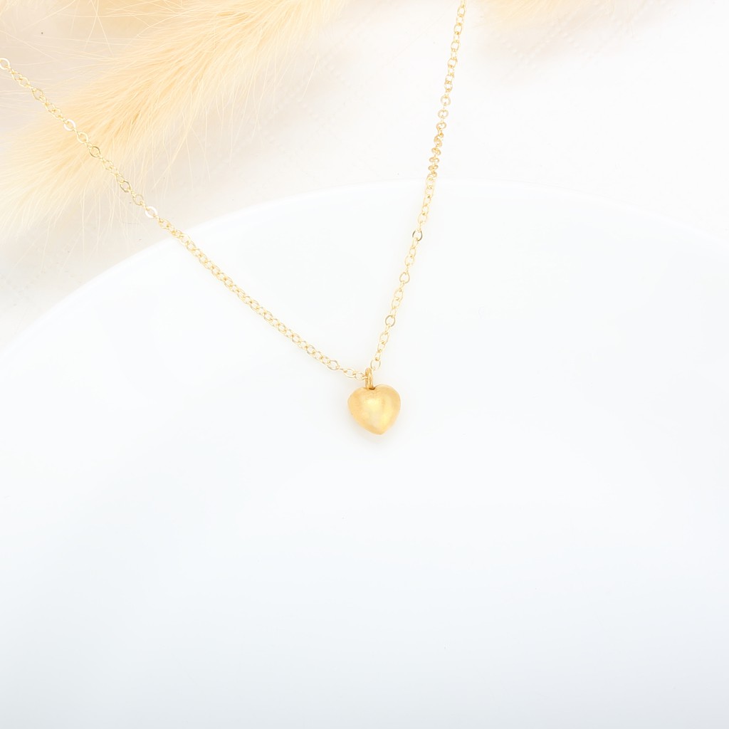 【Angel & Me】Love seed Heart s925 sterling silver 24k gold plated necklace gift, , large