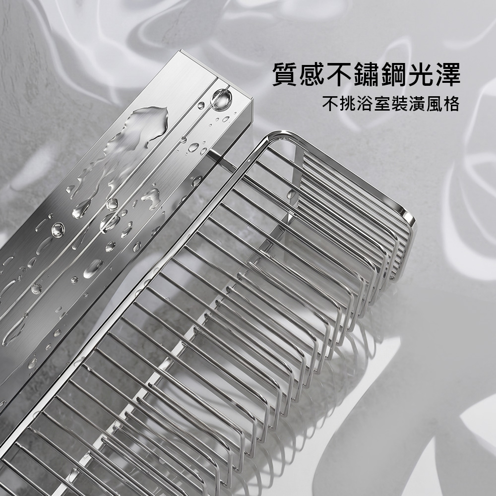 【上手家居】50cm不鏽鋼置物架(浴室置物架/廚房置物架/收納架/浴室收納架/吹風機架/壁掛置物架), , large