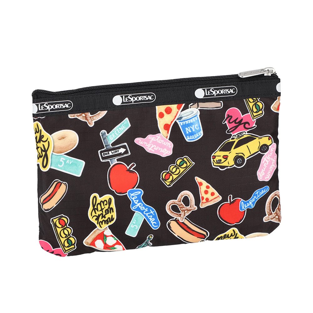 Lesportsac 3-Zip Cosmetic 三層拉鍊化妝包 收納包 盥洗包 女包 男包(紐約城市)L262-7158P-HG79, , large