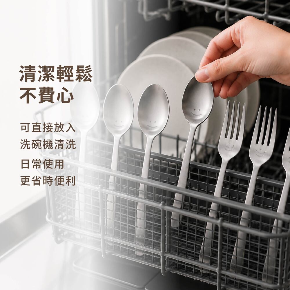 日本Arnest 微笑湯匙和叉子各四入 共8入組, , large