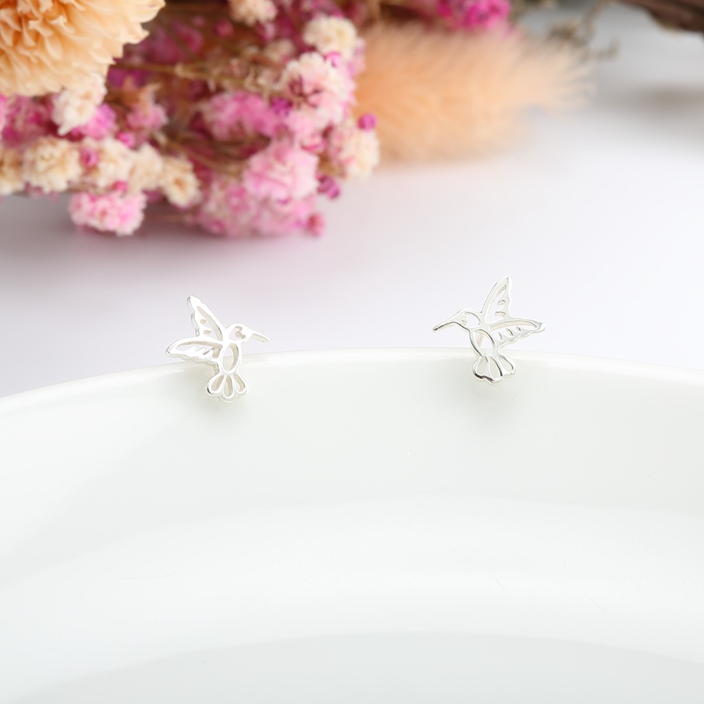 【Angel & Me】Love Hummingbird s925 sterling silver earrings Birthday gift, , large