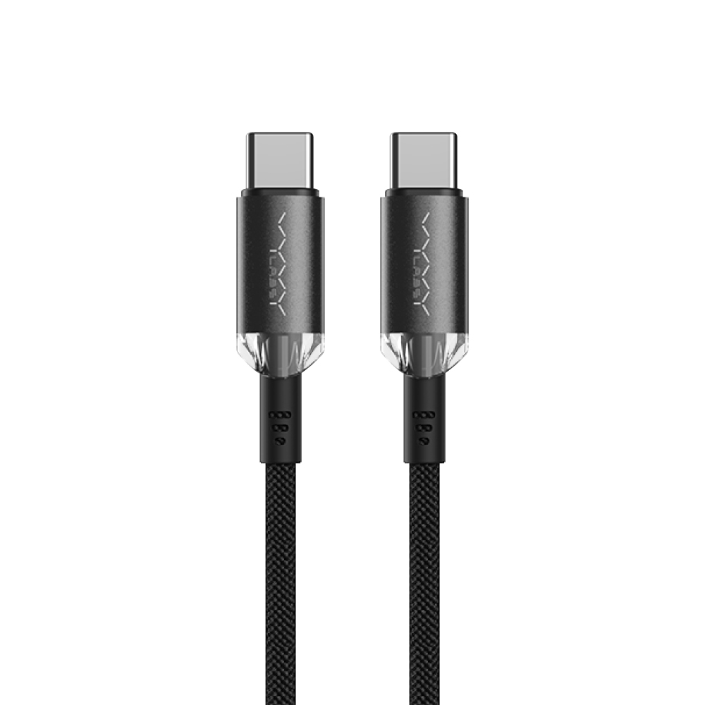 【Vyvylabs】60W Crystal Series Fast Charging Data Cable Type-C to Type-C 60W(1m)(Black), , large