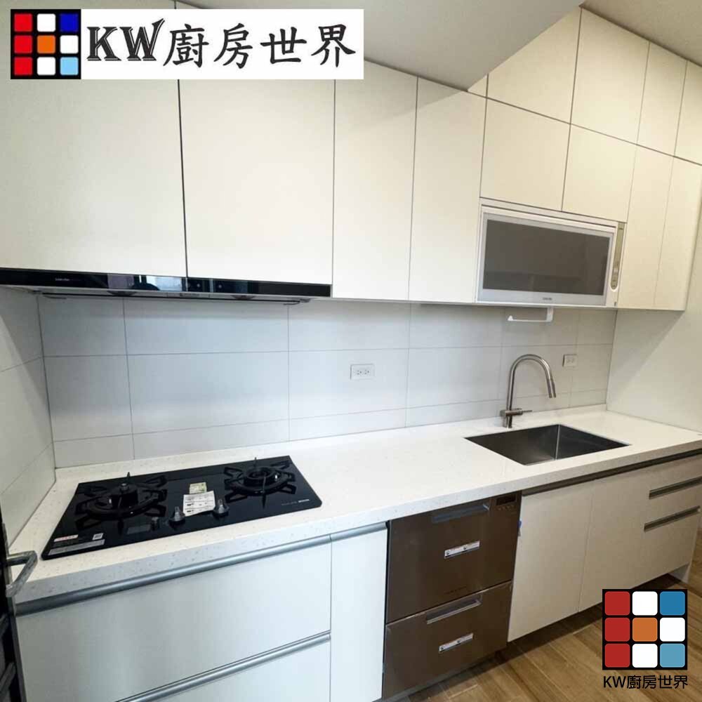 【KW廚房世界】廚房設計 客製化  流理台 人造石檯面 工廠直營 一字型流理台 人造石檯面, , large
